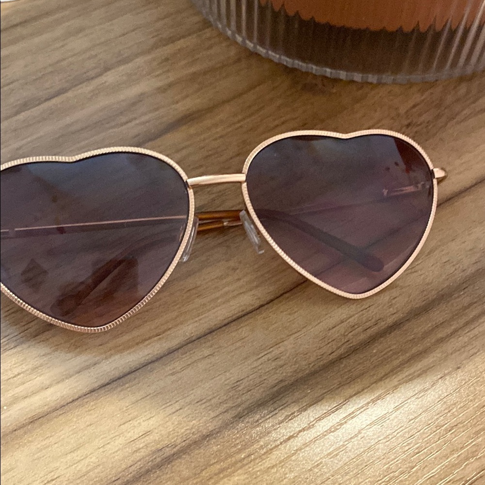 Heart-Shaped Rose Gold Sunglasses
